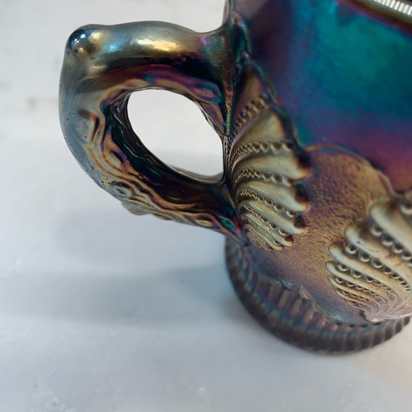 Vintage Dungan Iridescent Carnival Shell Design Glass Mug - Picture 9 of 9